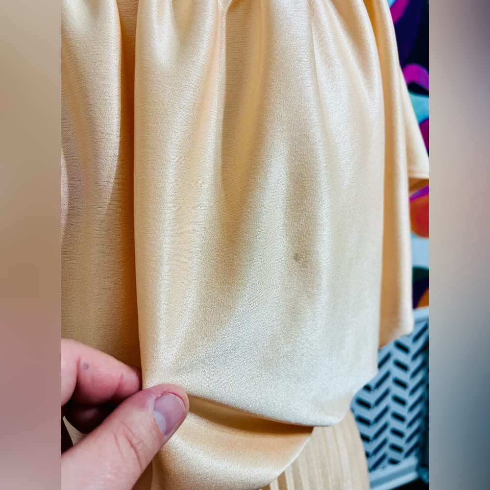 VTG 1970s Peach Maxi Dress - Picture 3 of 7